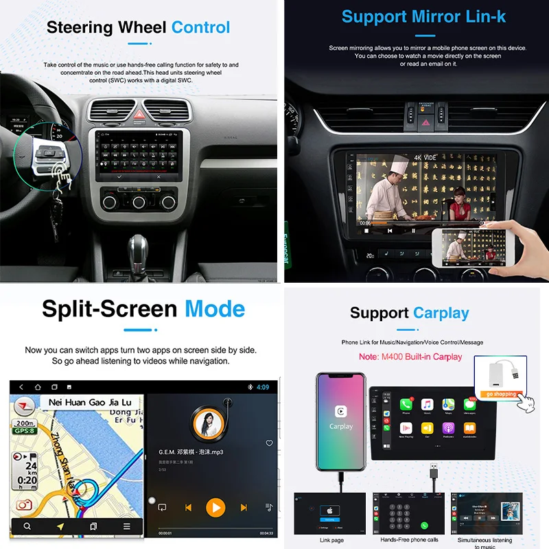 Автомобильный мультимедийный плеер 4 Гб ОЗУ 64 ПЗУ 2din Android 10 GPS для Toyota Prado 150 2010 2011 2012