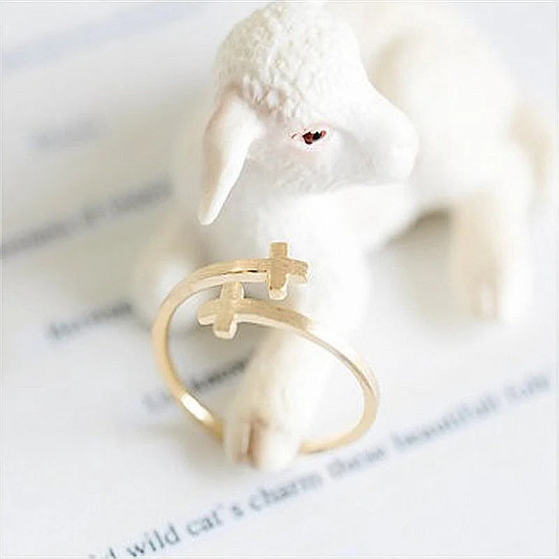 Fashion Double Cross Finger Simple and delicate opening design ring Ring for women | Украшения и аксессуары