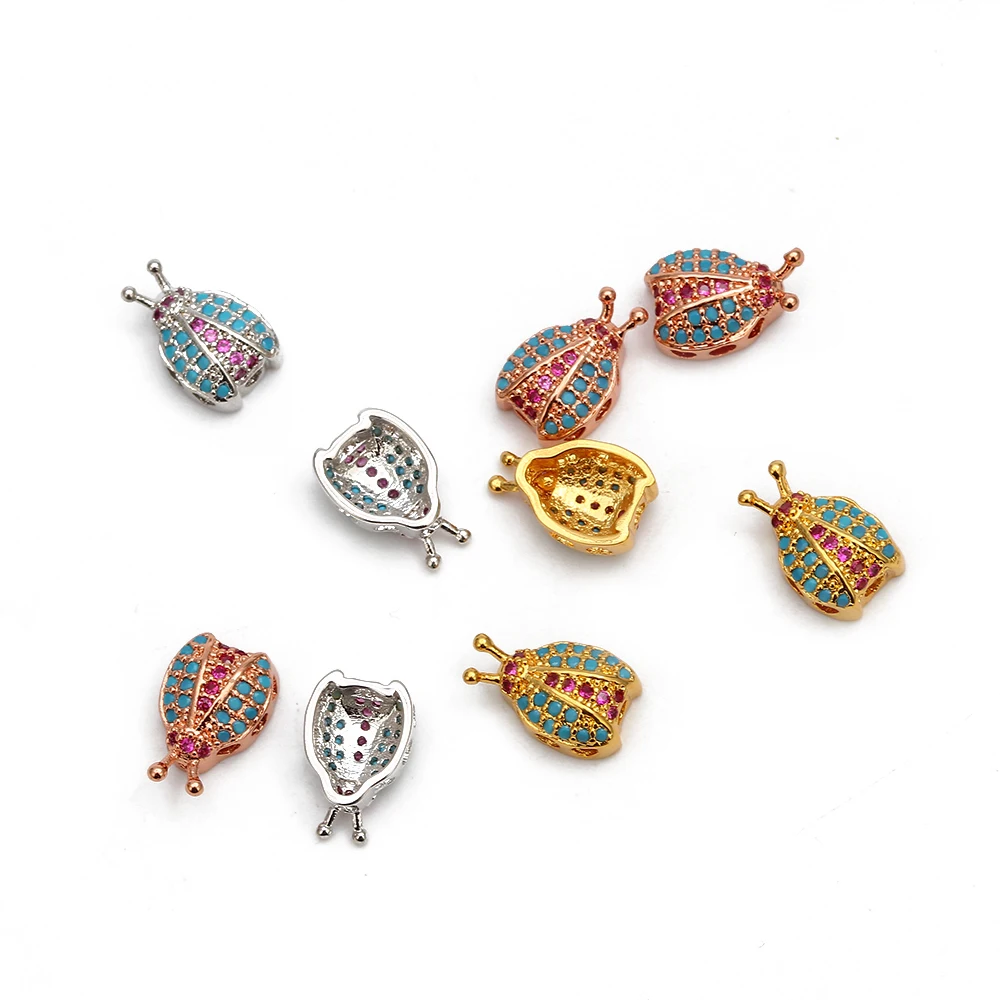 MEIBEADS 1 шт. CZ циркониевые амулеты DIY Москитная Божья коровка очаровательный