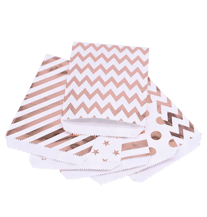 

25Pcs/Lot Disposable Paper Bag Favor Candy Treat Package Bag Party Supply Baby Shower Wedding Birthday Party Biscuit Paper Bags