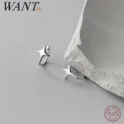 Серьги-клипсы WANTME из стерлингового серебра 925 пробы с минималистичной звездой для женщин и мужчин, серьги-каффы без пирсинга для подростков и вечеринок, аксессуары