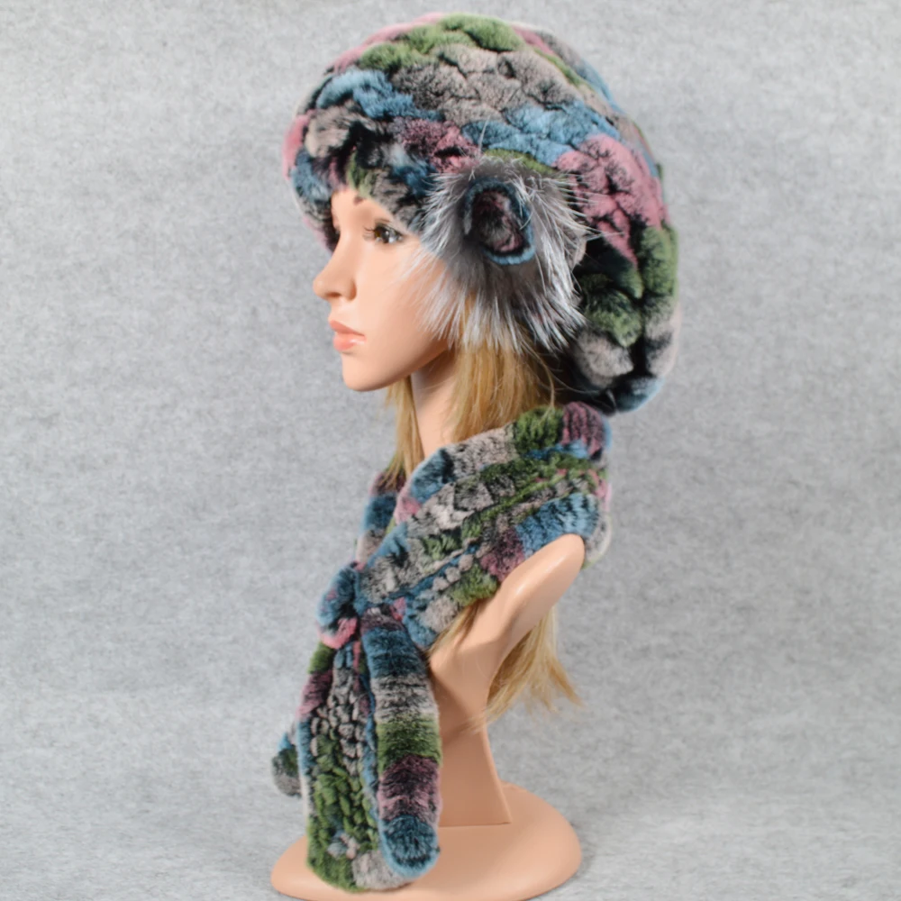 Женские зимние уличные штаны из эластичного трикотажного Настоящий мех кролика