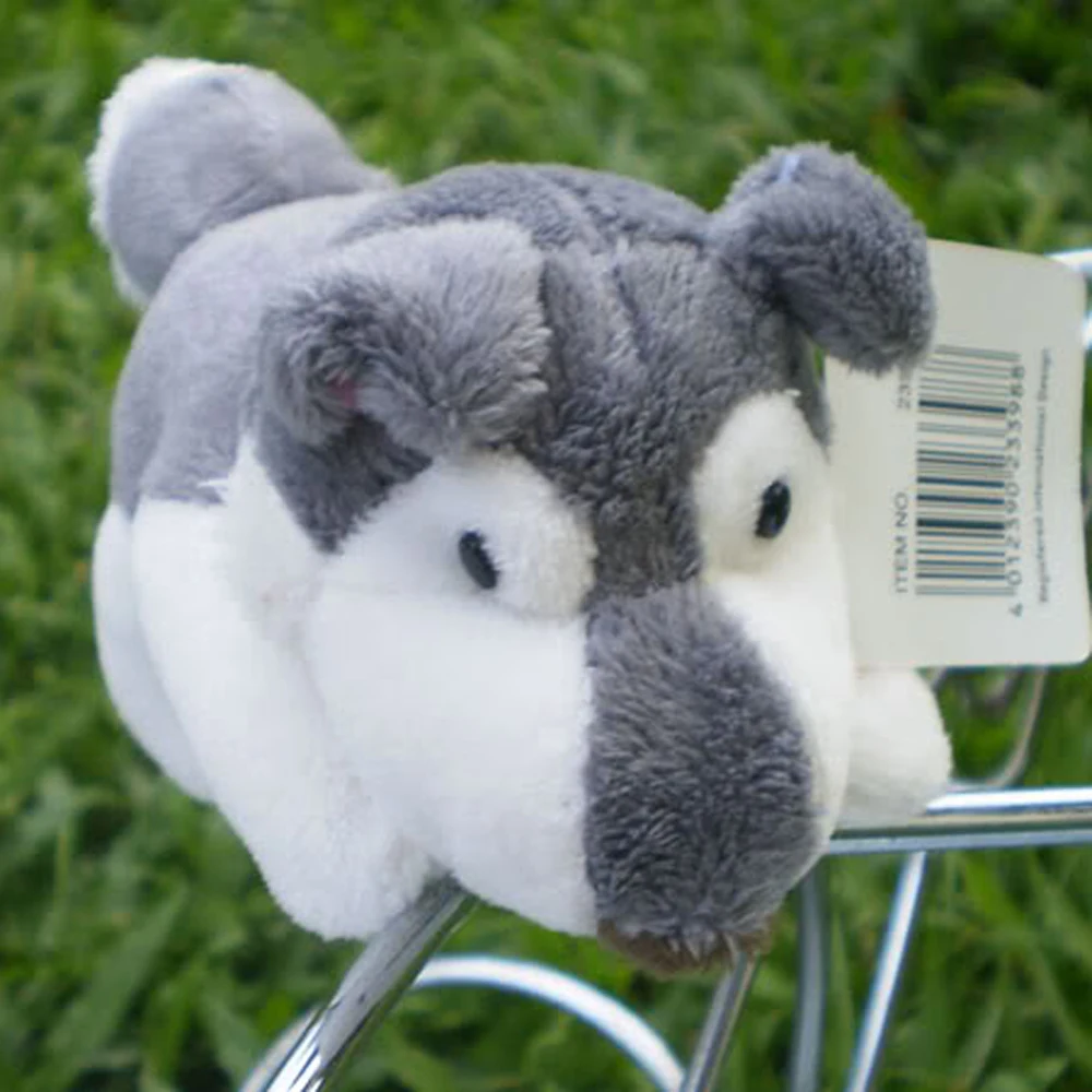 Классическая серая собака милые плюшевые игрушки магнит на холодильник мягкие