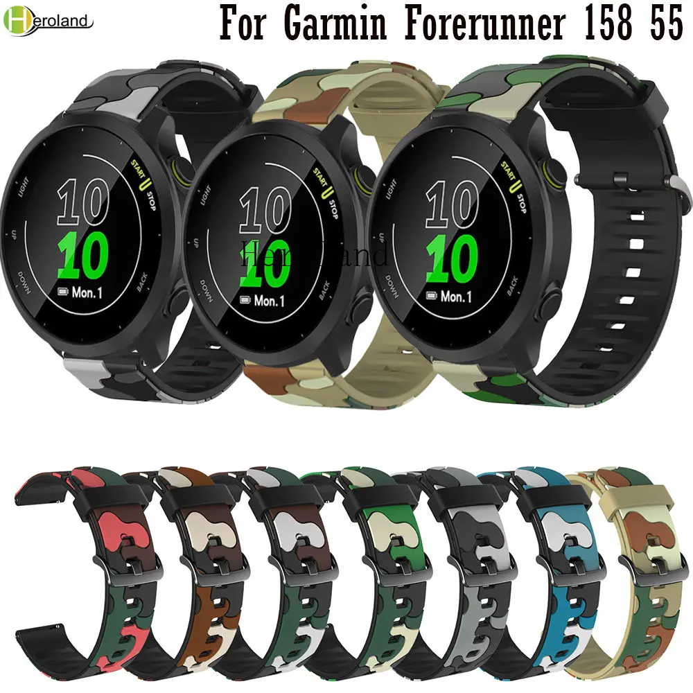 

Watchstrap Band For Garmin Forerunner 158 55 245 245M 645 745 Vivoactive 4 3 Smart Wristband 20 22MM Bracelet Silicone Watchband