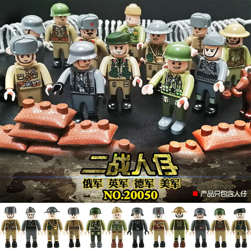 Игрушечные строительные блоки 12 шт./компл. в стиле милитари Ww2 США|building blocks|block