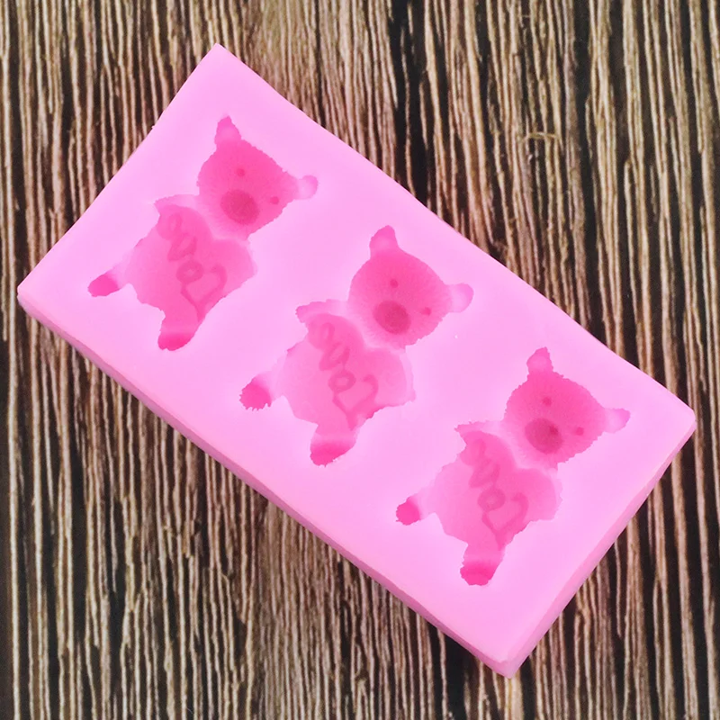 Силиконовые формы с медведем для украшения торта на день рождения помадки форма