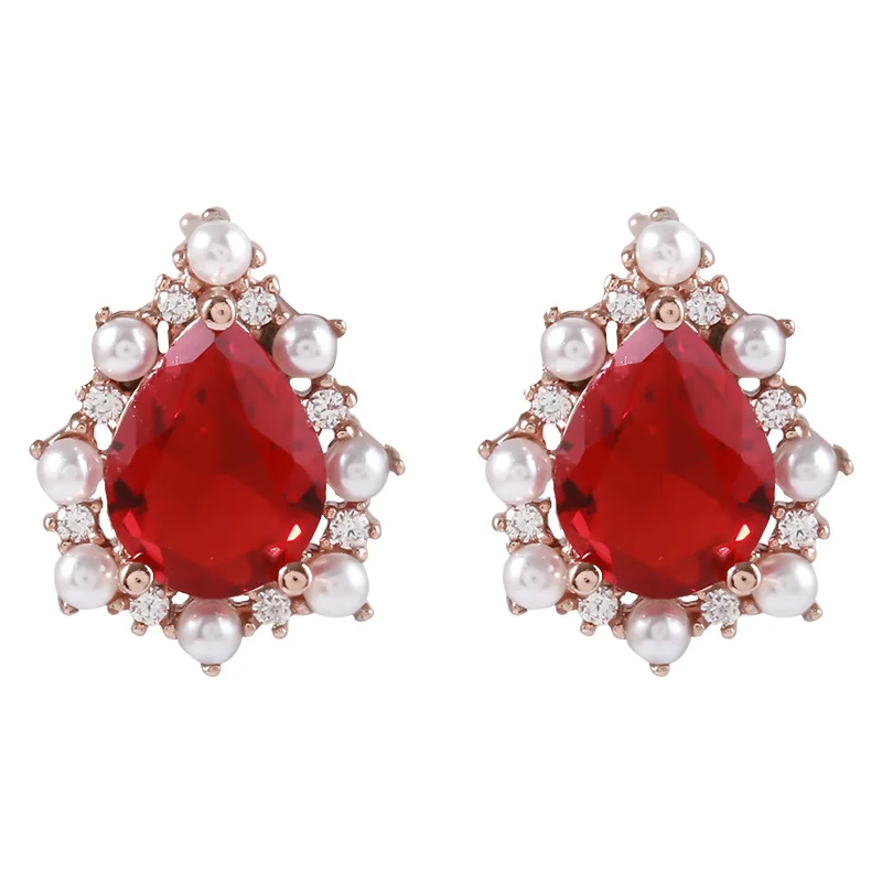 

Серьги-гвоздики женские из серебра 925 пробы, с рубином