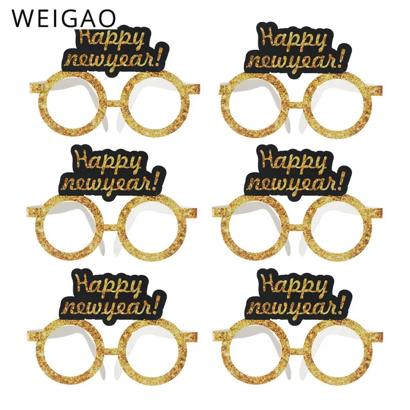 WEIGAO счастливый новый год Бумажные очки дети Рождество фестиваль вечерние 2020