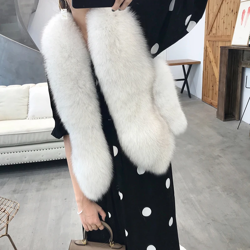 

Winter Real Fox Vest Luxury Chic Women Clothes Thick Warm Fur Jacket Vintage Coat Manteau Femme Hiver ZL568
