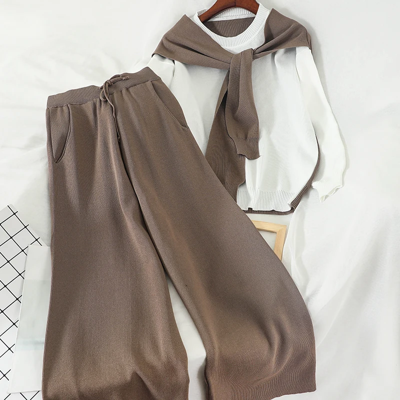 Новинка комплект из двух предметов женский свитер с цветными блоками широкие