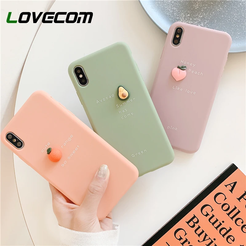 Чехол для телефона LOVECOM с 3D фруктами авокадо персик iPhone 11 Pro Max XR X XS 7 8 6S чехол