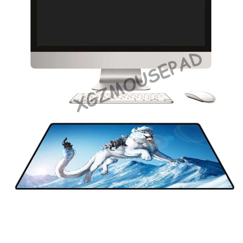 XGZ животное большой коврик для мыши Черный замок края аниме Лев хомяк снег горы компьютерный стол резиновый коврик нескользящий коврик из ткани