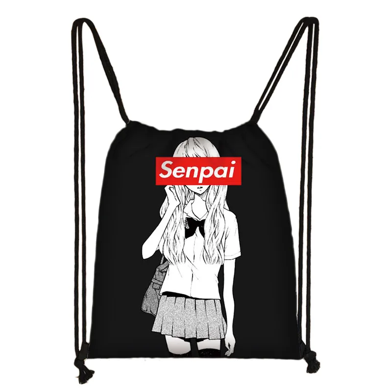 skd-sugoi01 Sugoi Senpai аниме Waifu печать шнурок Сумка для женщин Дорожные сумки boku no hero сумка для хранения мужской рюкзак подростковые сумки на плечо - Цвет: skd-sugoi01