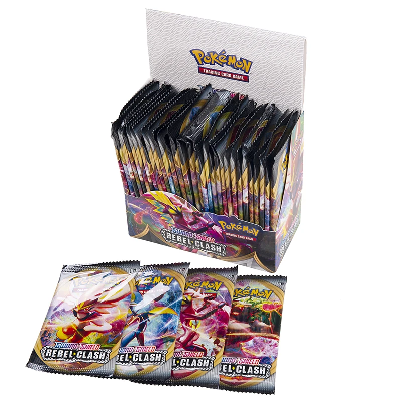 

English Version 324Pcs/Box Pokemon Collectible Cards TCG Rebel Clash Sun & Moon Evolutions Sword Shield Trading Game Booster Toy