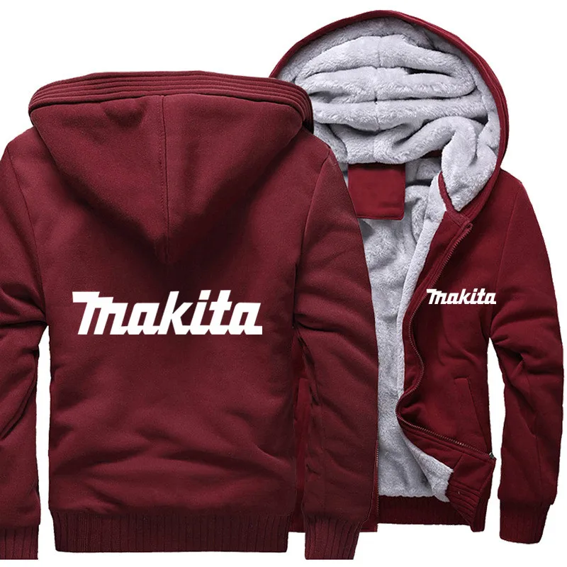 

2021 зимние толстовки Makita Tools, Мужская модная куртка, пуловер, куртка с флисовой подкладкой, свободные толстовки с капюшоном в стиле Харадзюку