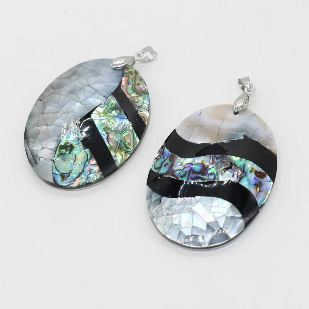 

1pcs Natural Oval Shell Charms Pendants For Jewelry Making DIY Earrings Necklace Women Fashion Trendy Gifts Size 38x50mm