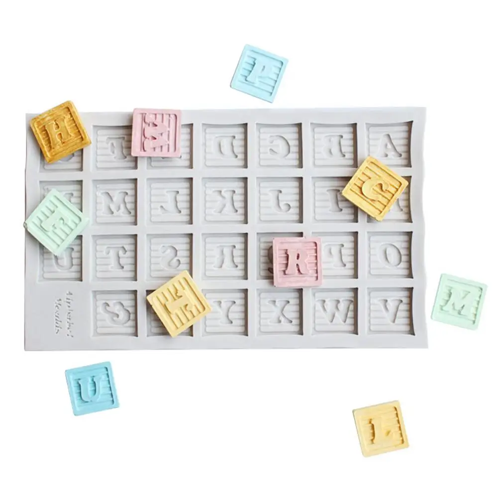 1 шт 24 Кнопка с буквами силиконовые формы инструмент для украшения тортов Fondant