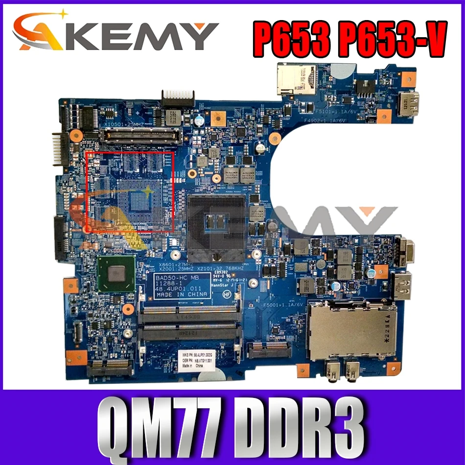 

AKEMY NBV7G11001 NB.V7G11.001 Main board For acer travelMate P653 P653-V laptop motherboard 48.4UP01.011 QM77 DDR3 works