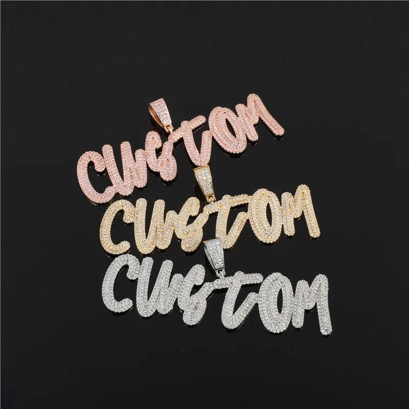 D &amp Z индивидуальное название курсивная кисть шрифт 2-слойные камни