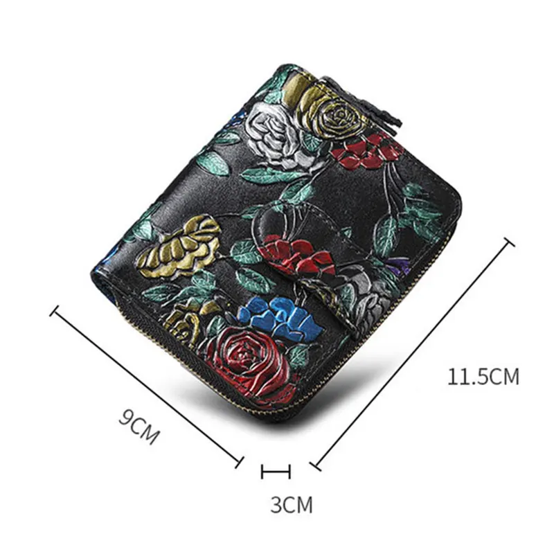 Складной женский кошелек из натуральной кожи с принтом животных мини клатч