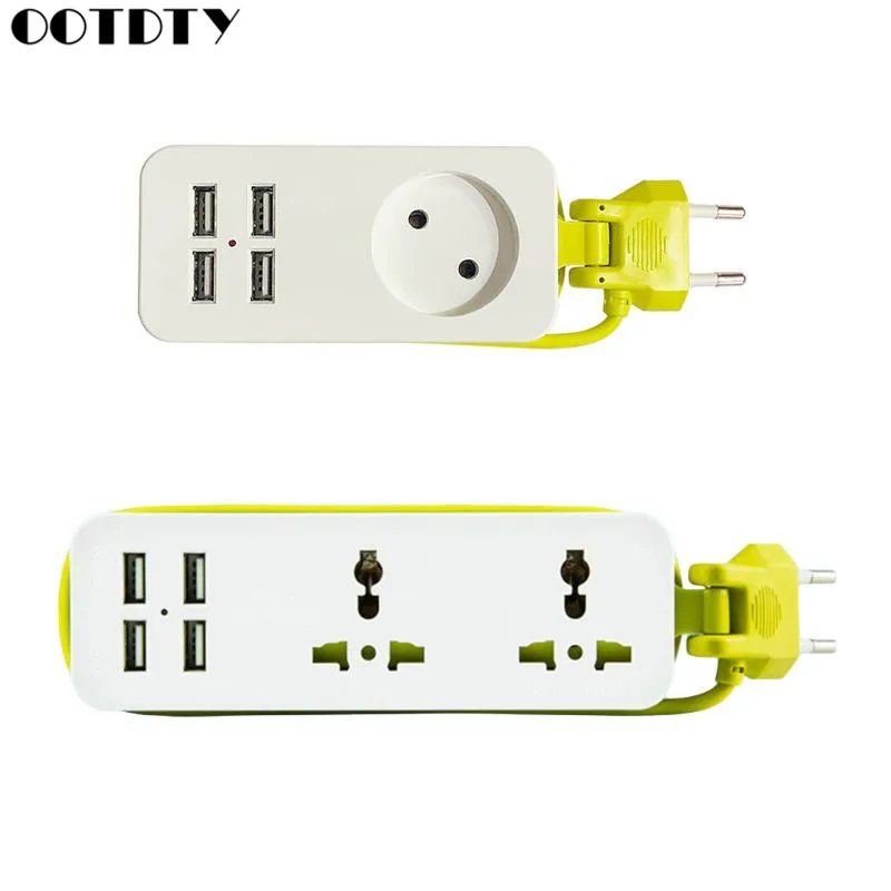 Штепсельная Вилка европейского стандарта 4 USB Розетка силовая полоса