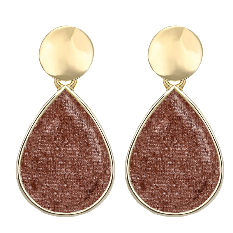 Уникальные плюшевые серьги в форме капли кофе для женщин модные круглые