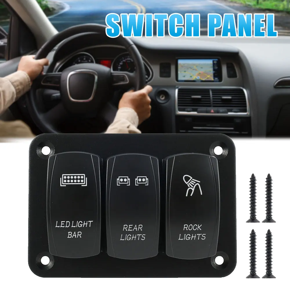 3 банда тумблер кулисный переключатель Панель синий светодиодный светильник для