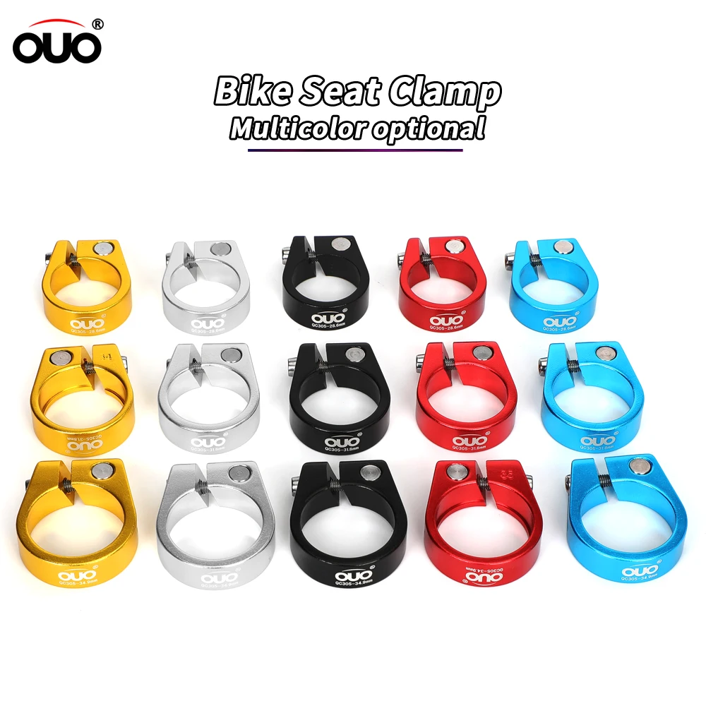 

OUO Bike Seatpost Clamp 28.6/31.8/34.9mm Aluminum Alloy Ultralight Bicycle Saddle Seat Clamps MTB Seat Tube Clip Accessories
