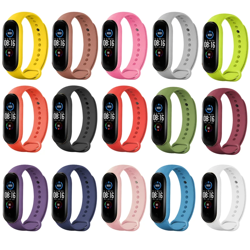 Ремешок силиконовый для Xiaomi Mi Band 5 4 3 сменный Браслет мужчин и женщин | Электроника