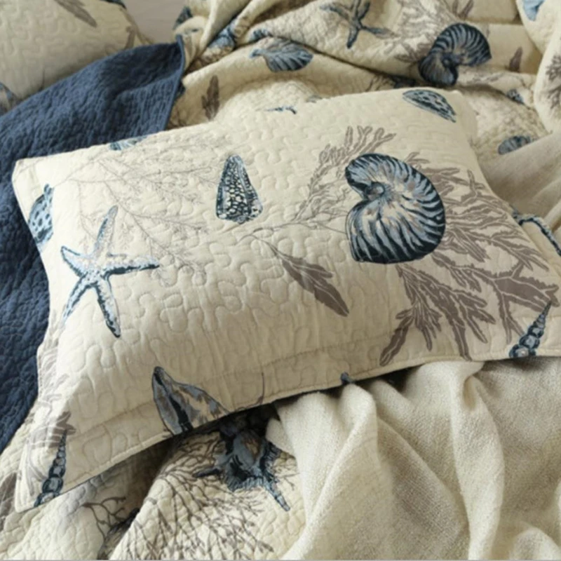 1 шт. покрывало для кровати в деревенском стиле + 2 наволочек синее одеяло из