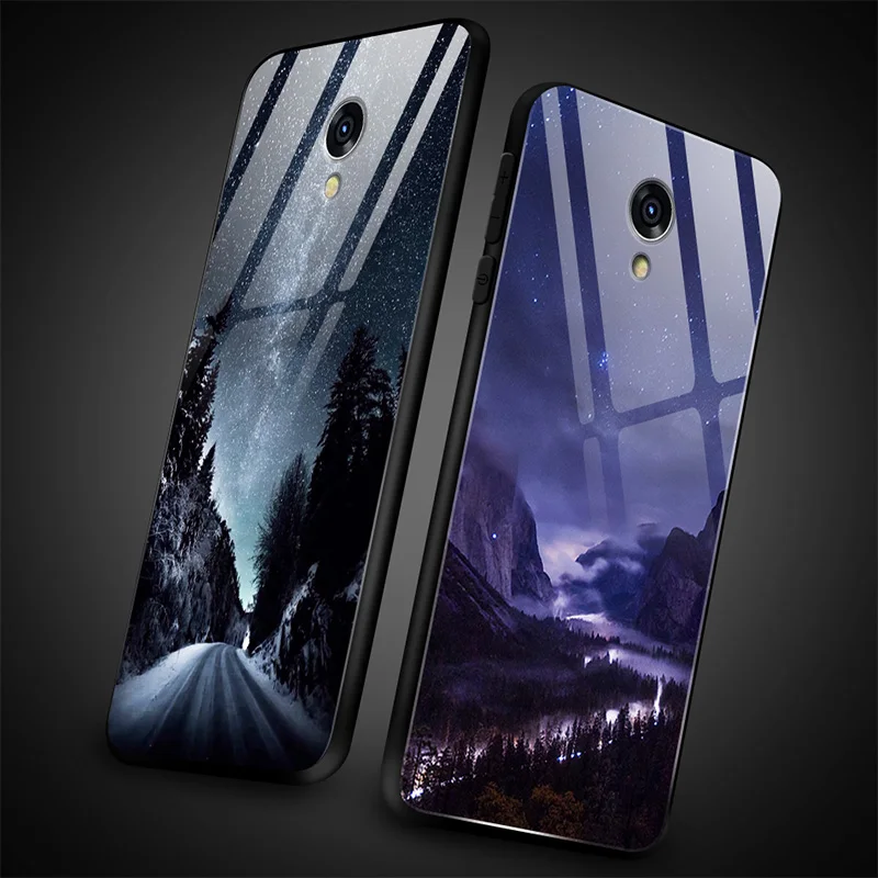 Для iPhone SE 5s 6 6S 7 8 Plus XR XS макс. закаленное стекло чехол антидетонационный задняя чехол для Meizu M5 M8 M6 M9 Note 16th Plus