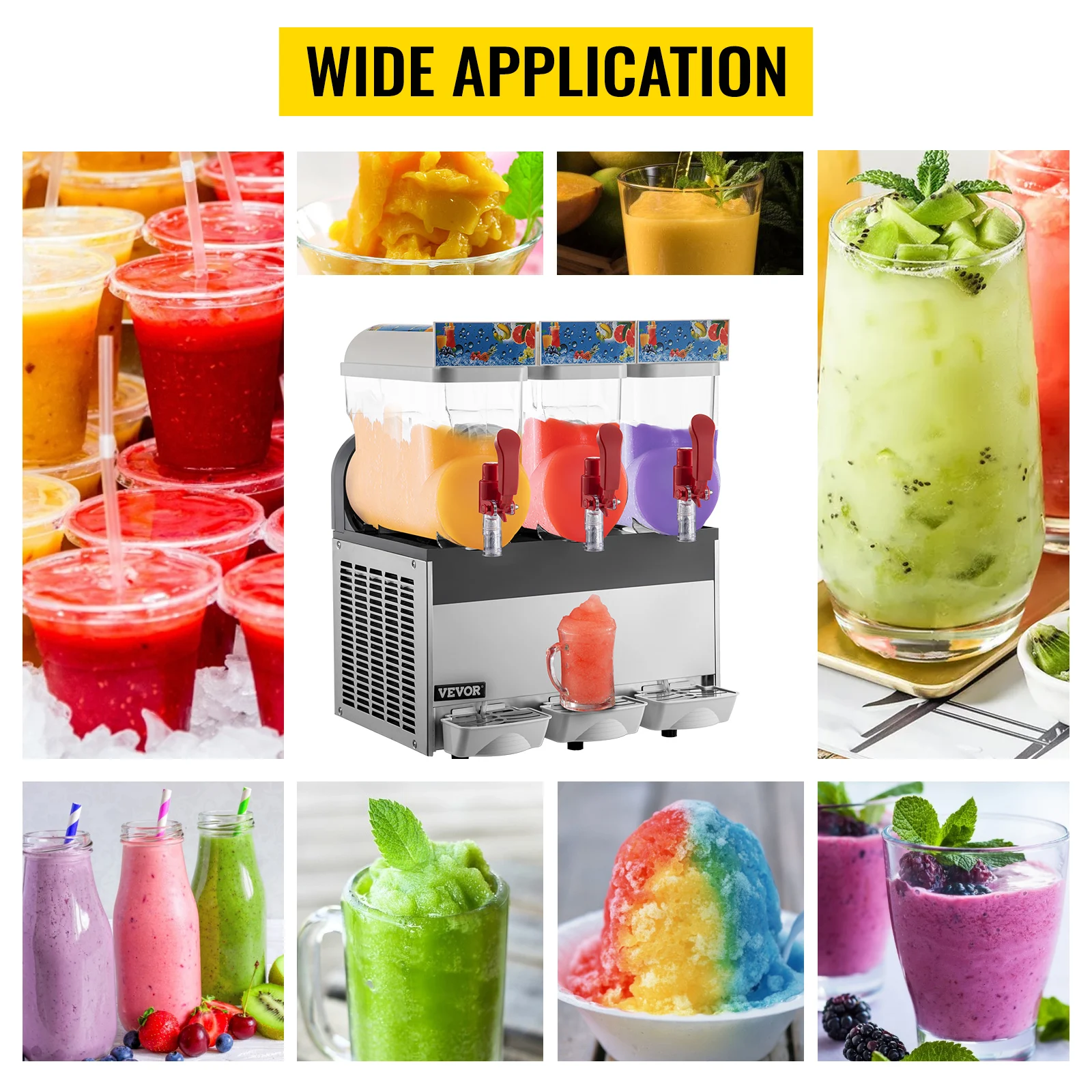 vevor commercial slushy machine 24303645l slush maker frozen drink dispenser ice cool juice smoothie making kitchen appliance free global shipping