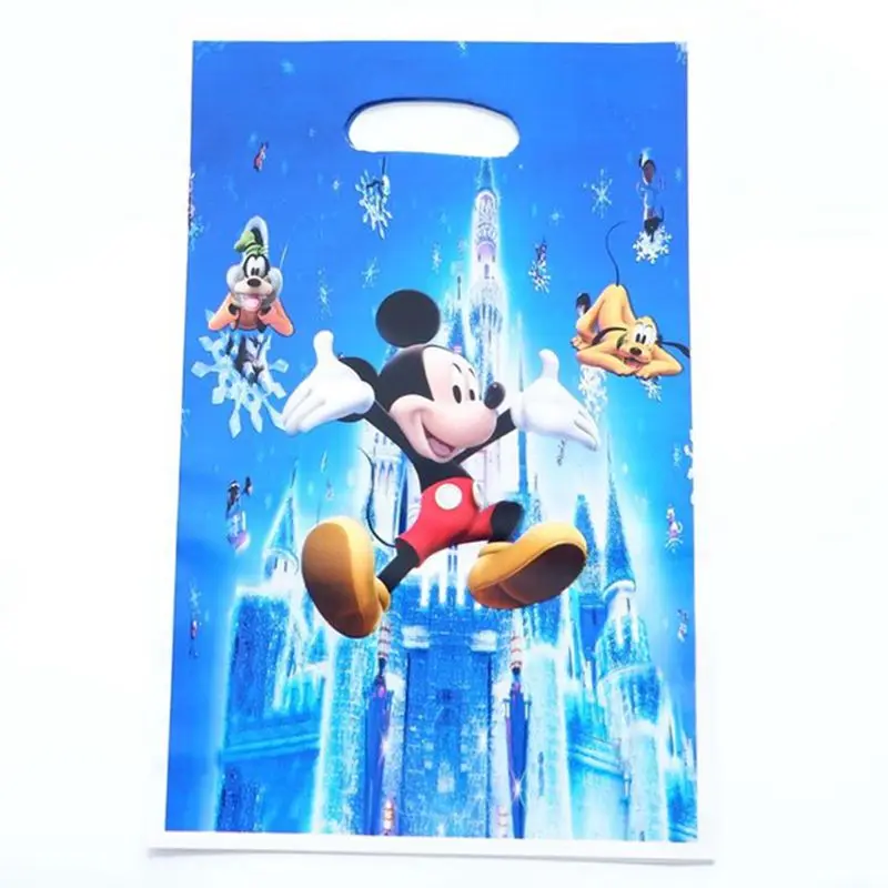 loot bag 10pcs 10 шт./лот, бумажные стаканчики с Микки и Минни, одноразовые столовые приборы для детей, вечерние принадлежности для дня рождения, свадьбы - Цвет: loot bag 10pcs