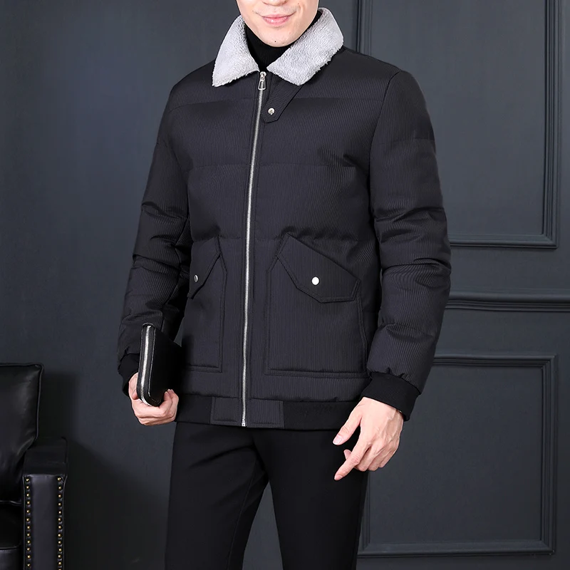 Men Autumn Winter Parkas Men Windproof Thick Warm Parkas Jacket Cotton clothes Fashion trend High Street Parkas Jacket Men