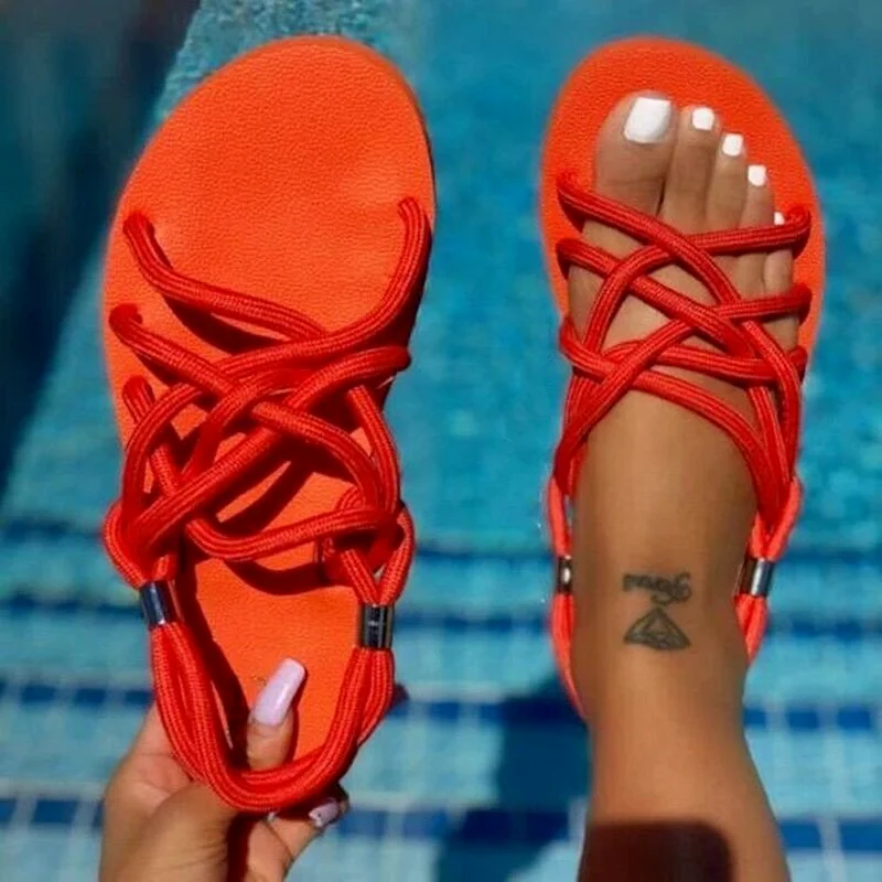 

Women Slippers 2021 Summer New Rome Retro Sandals Flat Casual Shoes Female Slip on Slides Woman Shoes Plus Size Sandalias Mujer