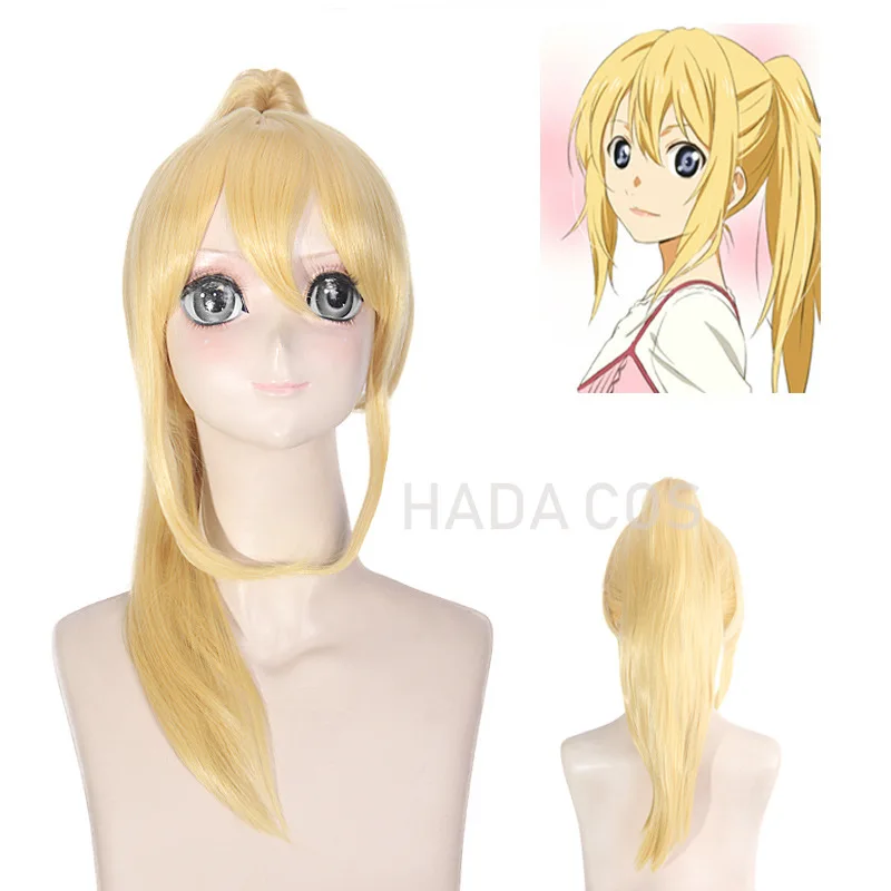 Парик для косплея аниме ваша ложь в апреле Miyazono Kaori светильник светло-золотой