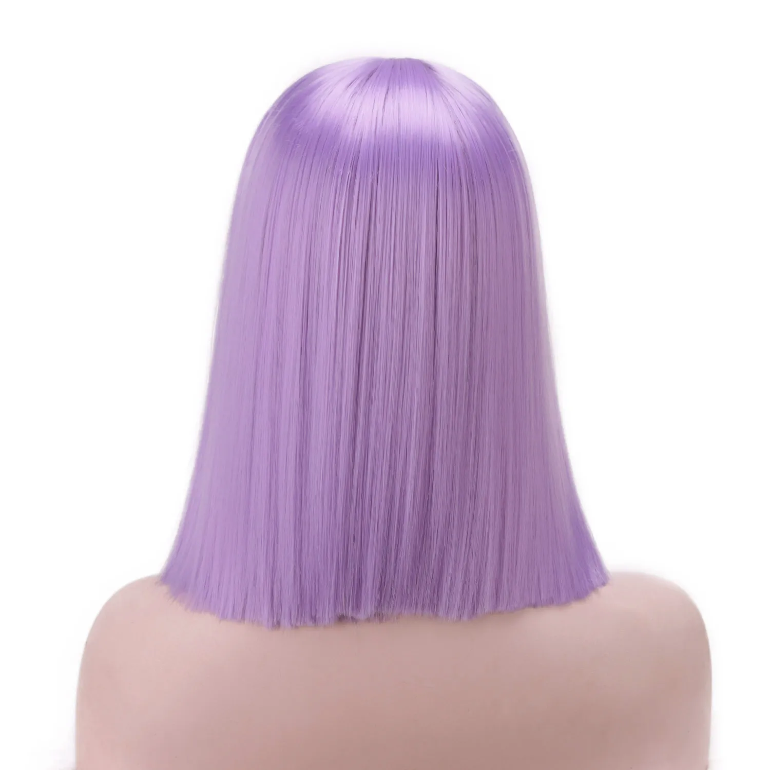 purple I's a парик 14 ''короткий прямой синтетический парик Фиолетовый/Розовый/Блонд цвет тупый стрижка боб парики для женщин средняя часть природы короткие волосы - Цвет: purple