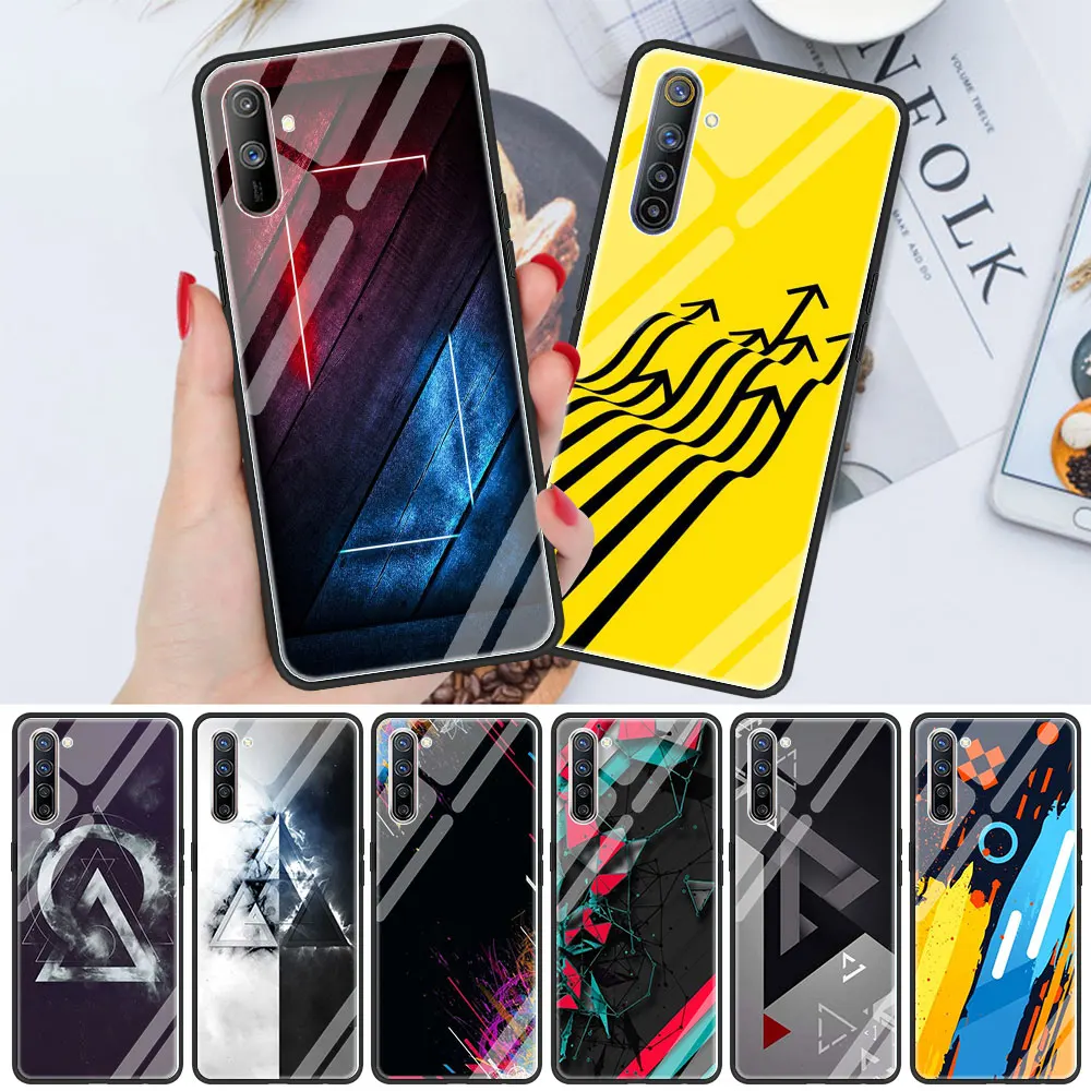 

Glass Cover Case for Realme XT C3 5 6 7 7i Pro Soft Edge Shell for Oppo A52 A9 Find X2 Lite Shell Funda Free Swing Surface Cam