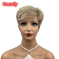 onemily short straight fluffy heat resistant synthetic wigs for women girls cosplay theme party evening out dating fun