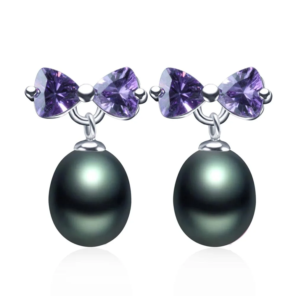 Женские блестящие серьги с натуральным пресноводным жемчугом 5