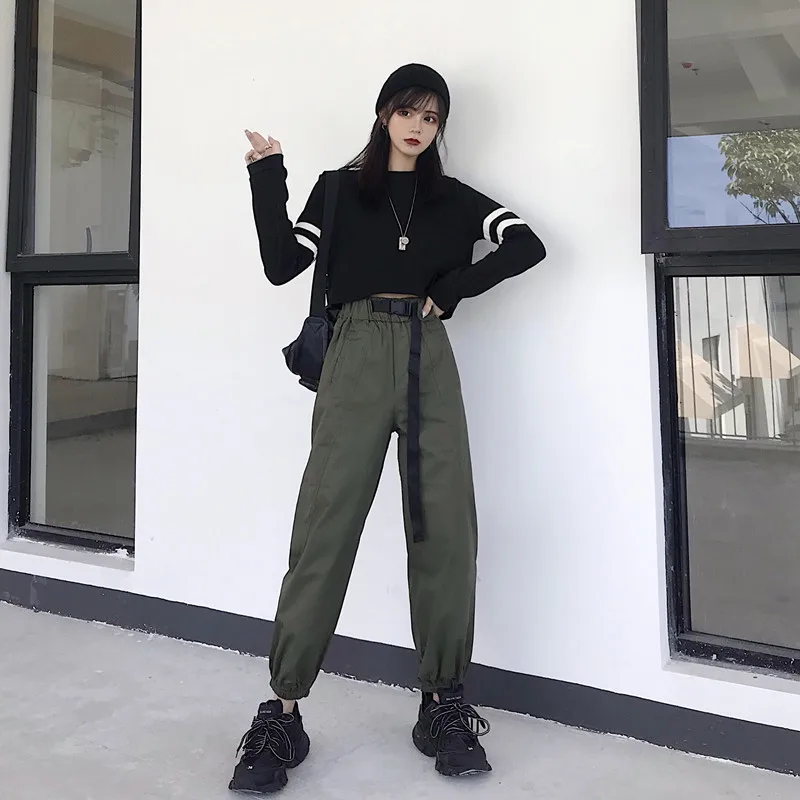 Лидер продаж уличные облегающие брюки с высокой талией в стиле хип хоп 2020 новые