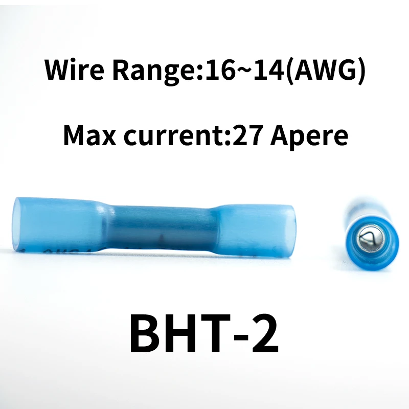

20/30/50Pcs Heat Shrink Wire Connectors AWG 16-14 1.5-2.5mm2 Blue Waterproof Insulated Automobile Terminals Cable Dropship crimp
