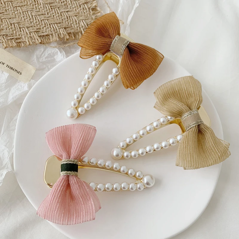 

Фея Жемчуг бант боковой зажим для девушки милый однотонный зажим для большого взрыва головной убор в стиле мори Элегантный изящный женский