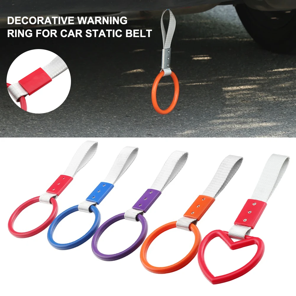 

Universal Heart-Shaped Car Handle Strap Ring Train Bus Subway Strong Hand Strap Drift Charm Bumper Warning Ring Car Accessories