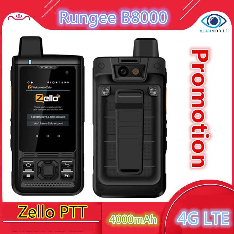 Rungee B8000 телефон Zello PTT IP68 Водонепроницаемый псу иди и болтай Walkie Talkie “иди 2 4''