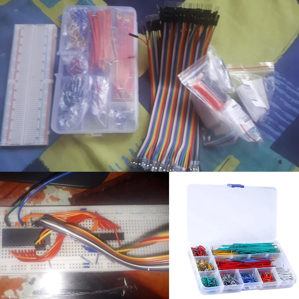 

840PCS Preformed Breadboard Jumper Wire Kit Long Assorted Breadboard Prototyping Circuits Easy Insertion Into Your Breadboard