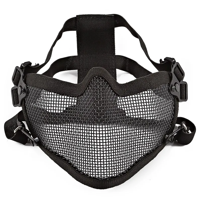 Tactical Half Face Mask Breathable Soft Folding Mesh Mouth Protector Paintball Helmet Field Protection Facial |