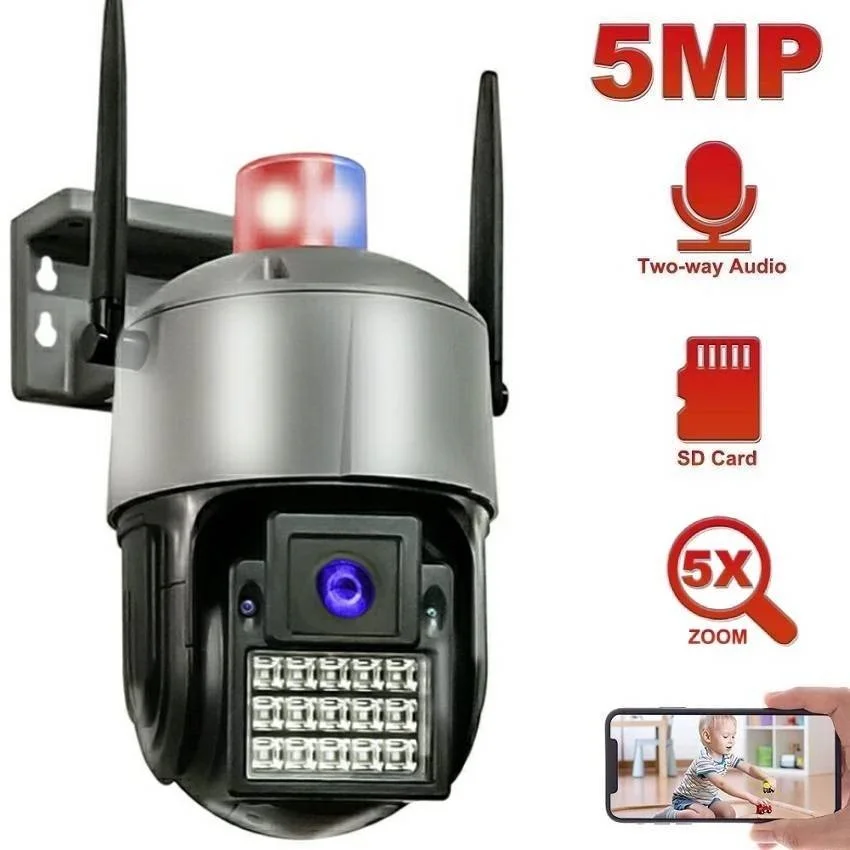 

PTZ WiFi IP Camera 1080P 5MP Wireless WiFi Surveillance Camera AI Human Tracking Camera Two-Way Audio Full Color Night Vision