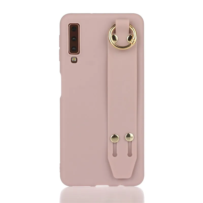 Ремешок на запястье чехол для телефона для samsung Galaxy A10 A20 A30 A40 A50 A70 A20E A10E A30S A50S Карамельный цвет чехол с браслет - Цвет: E