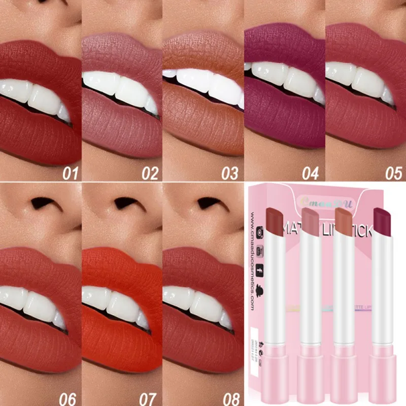 HOT SALE 5PC Cigarette-shape Matt Lipstick Set Waterproof Moisturizing Lipsticks Makeup Cosmetics Red Lip Balm Kit |